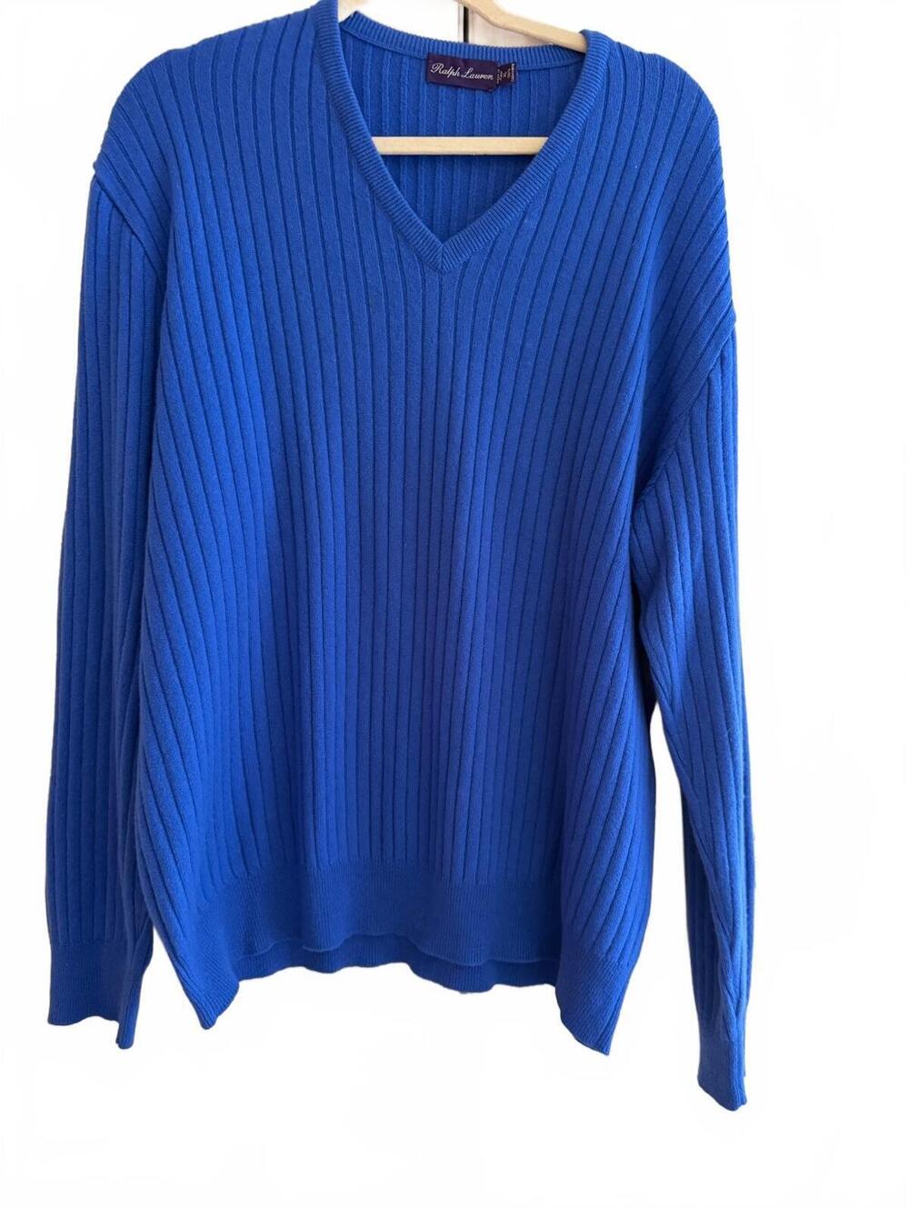 Ralph Lauren purple label Cashmere sz XL – Blue Ribbed Knit
